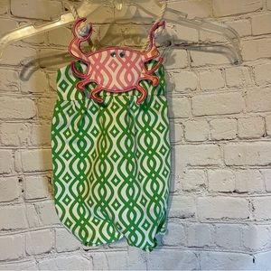 Mud Pie crab theme bubble romper, 9-12M